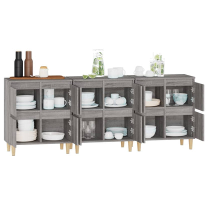 vidaXL Sideboards 3 pcs Grey Sonoma 60x35x70 cm Engineered Wood