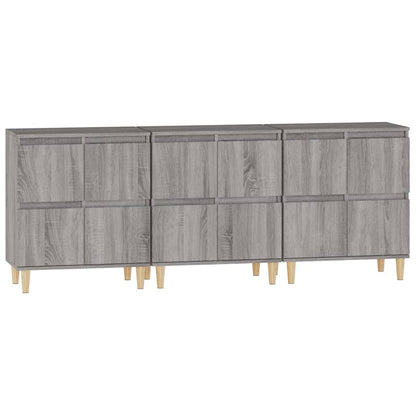 vidaXL Sideboards 3 pcs Grey Sonoma 60x35x70 cm Engineered Wood