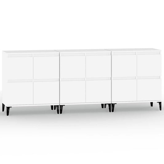 vidaXL Sideboards 3 pcs White 60x35x70 cm Engineered Wood