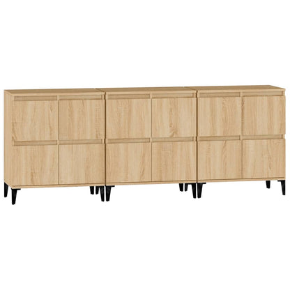 vidaXL Sideboards 3 pcs Sonoma Oak 60x35x70 cm Engineered Wood