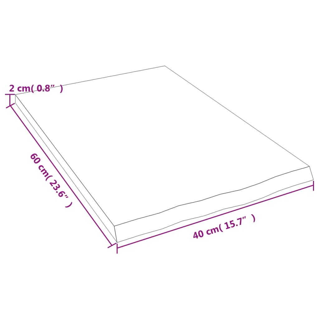 vidaXL Bathroom Countertop 40x60x2 cm Untreated Solid Wood