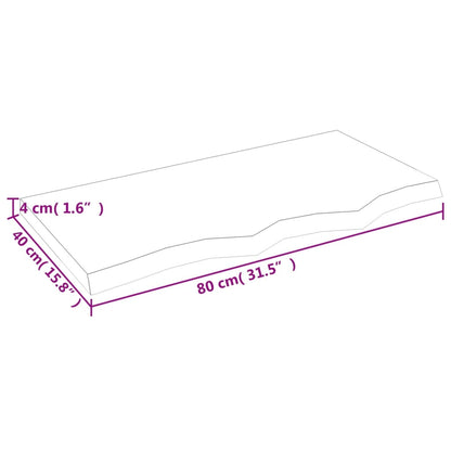 vidaXL Bathroom Countertop 80x40x(2-4) cm Untreated Solid Wood