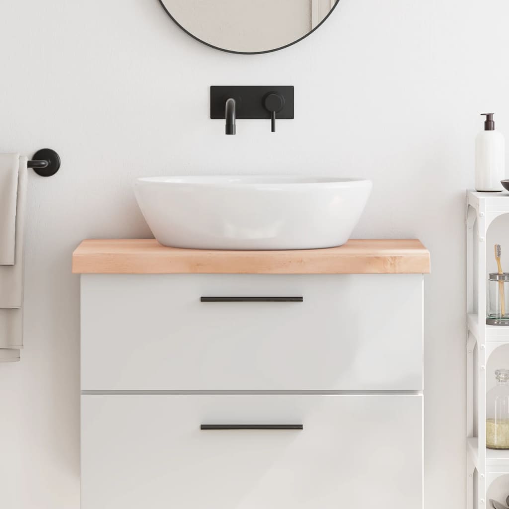 vidaXL Bathroom Countertop 80x40x(2-6) cm Untreated Solid Wood