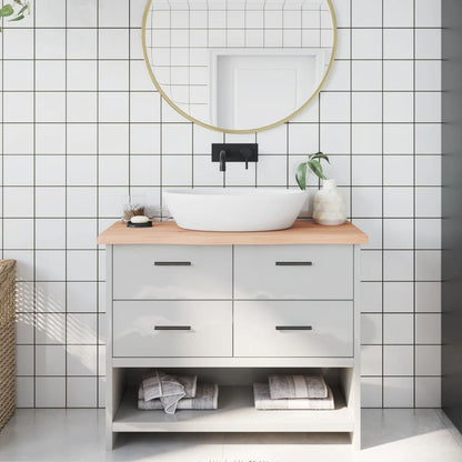 vidaXL Bathroom Countertop 100x40x(2-4) cm Untreated Solid Wood