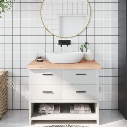 vidaXL Bathroom Countertop 100x50x(2-6) cm Untreated Solid Wood