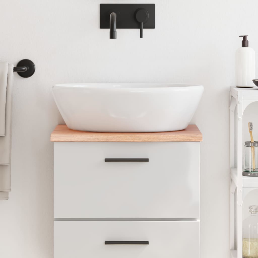 vidaXL Bathroom Countertop Light Brown 40x30x2 cm Treated Solid Wood