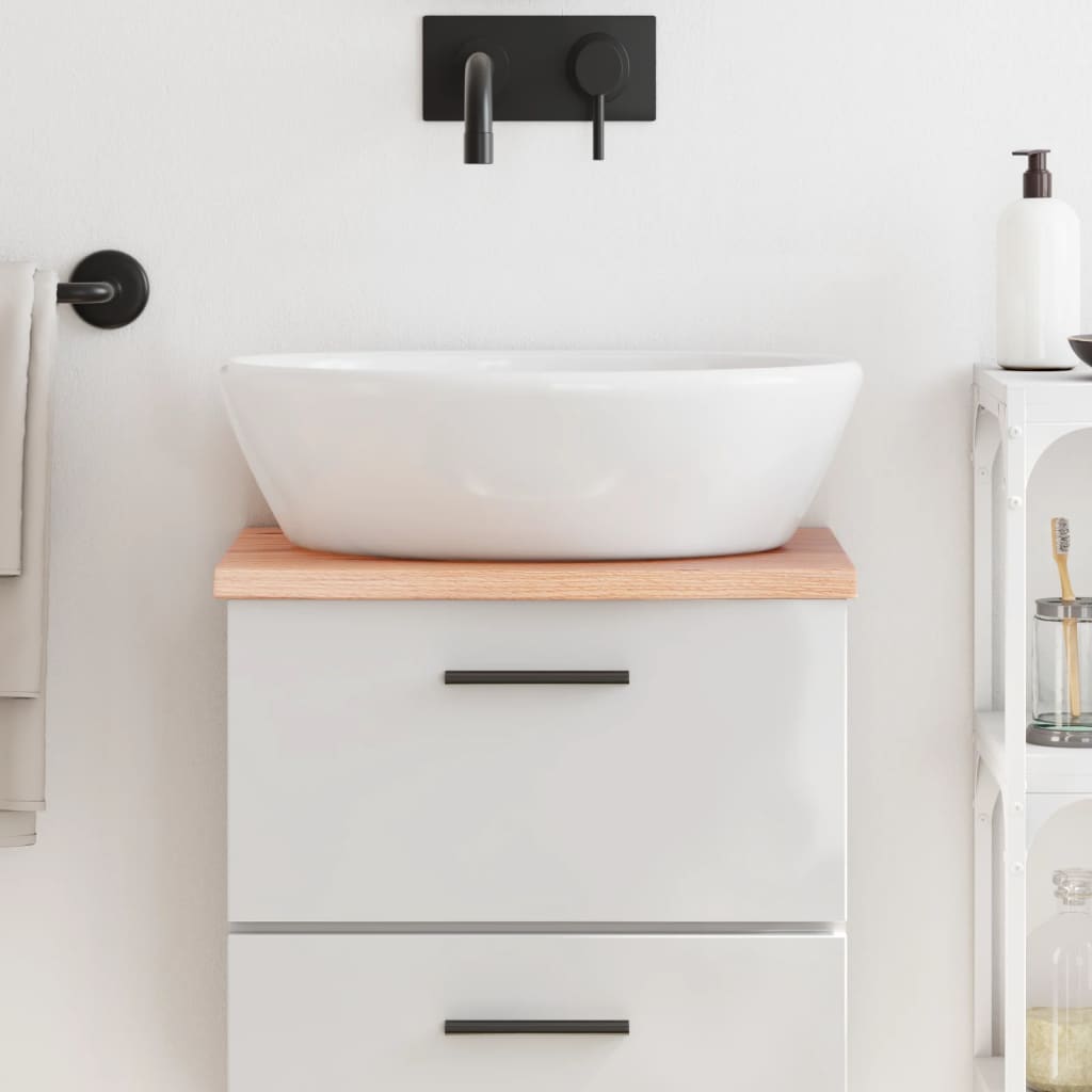 vidaXL Bathroom Countertop Light Brown 40x40x2 cm Treated Solid Wood