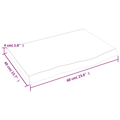 vidaXL Bathroom Countertop Light Brown 60x40x(2-4) cm Treated Solid Wood