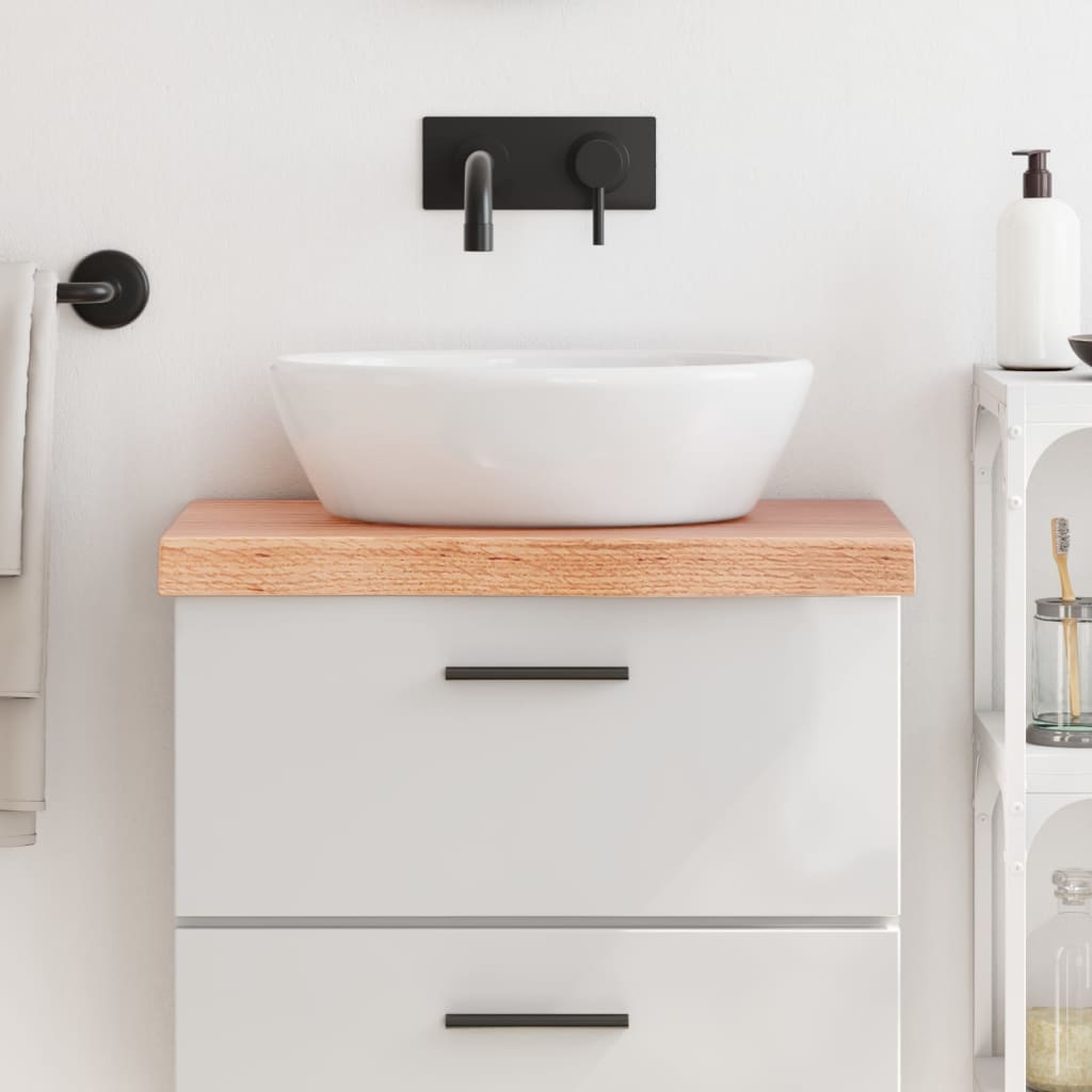vidaXL Bathroom Countertop Light Brown 60x40x(2-6) cm Treated Solid Wood