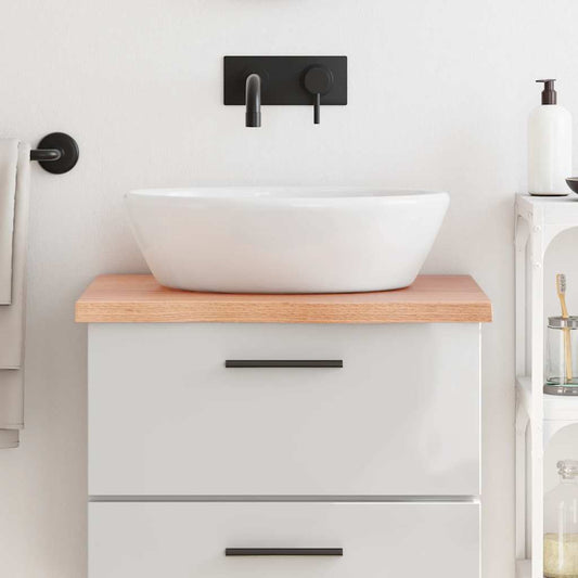 vidaXL Bathroom Countertop Light Brown 60x50x(2-4) cm Treated Solid Wood