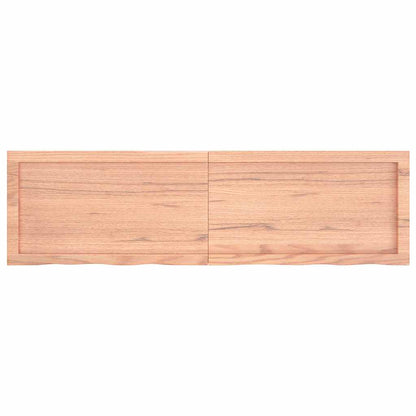 vidaXL Bathroom Countertop Light Brown 140x40x(2-4)cm Treated Solid Wood