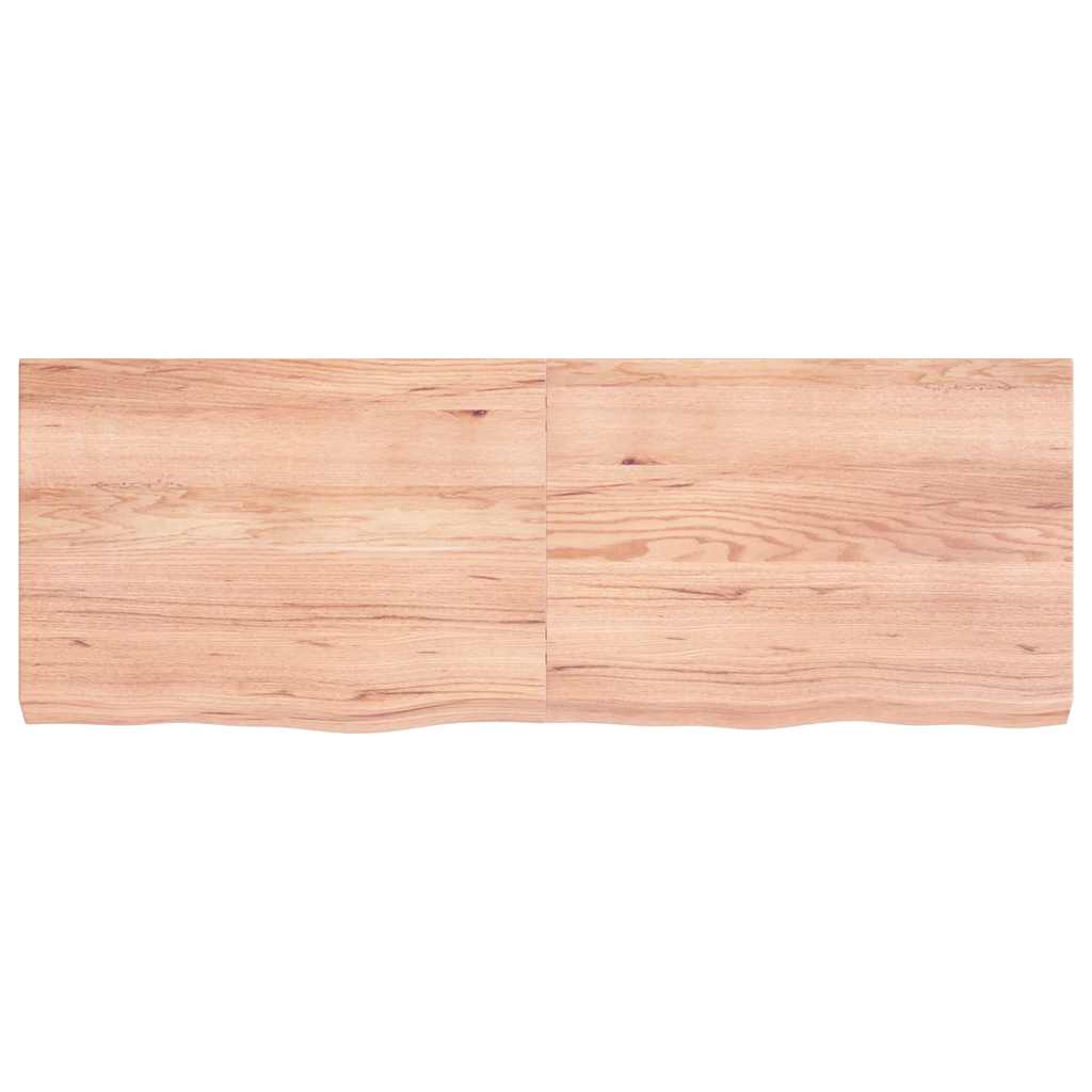 vidaXL Bathroom Countertop Light Brown 140x50x(2-6)cm Treated Solid Wood