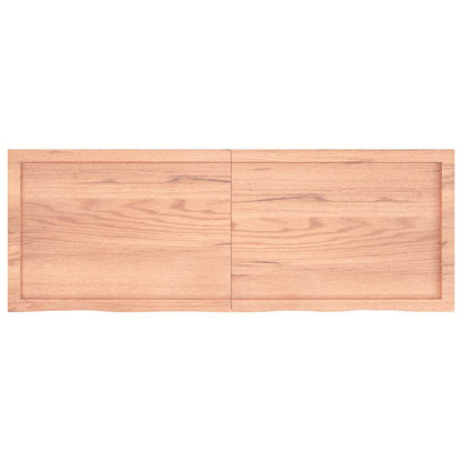 vidaXL Bathroom Countertop Light Brown 140x50x(2-6)cm Treated Solid Wood
