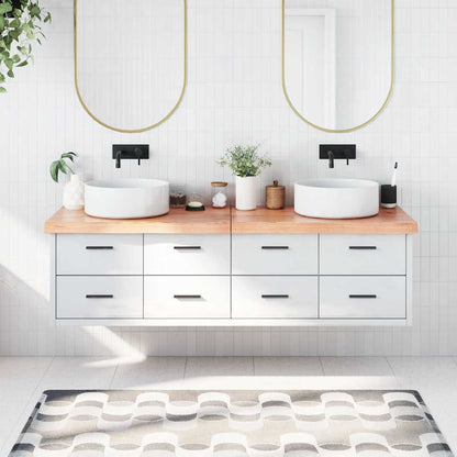 vidaXL Bathroom Countertop Light Brown 180x50x(2-6)cm Treated Solid Wood