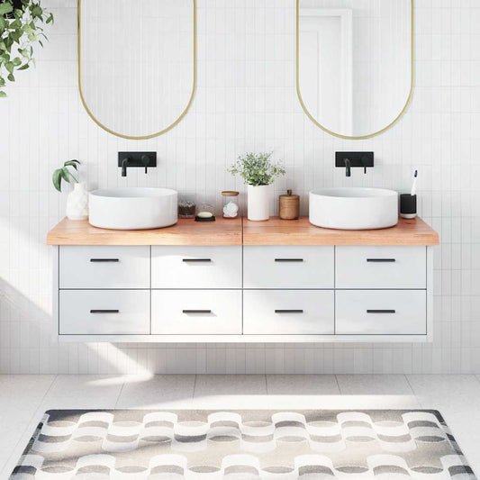 vidaXL Bathroom Countertop Light Brown 180x50x(2-6)cm Treated Solid Wood