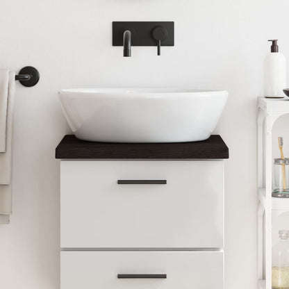 vidaXL Bathroom Countertop Dark Brown 40x30x(2-4) cm Treated Solid Wood