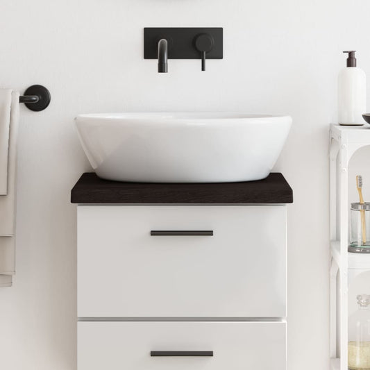 vidaXL Bathroom Countertop Dark Brown 40x30x(2-4) cm Treated Solid Wood
