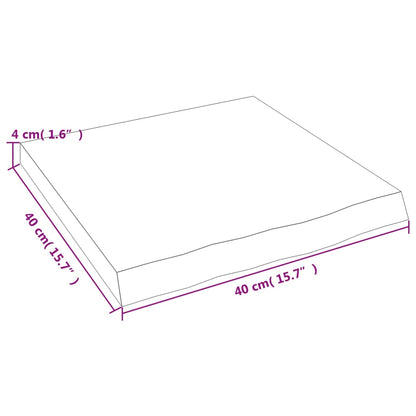 vidaXL Bathroom Countertop Dark Brown 40x40x(2-4) cm Treated Solid Wood