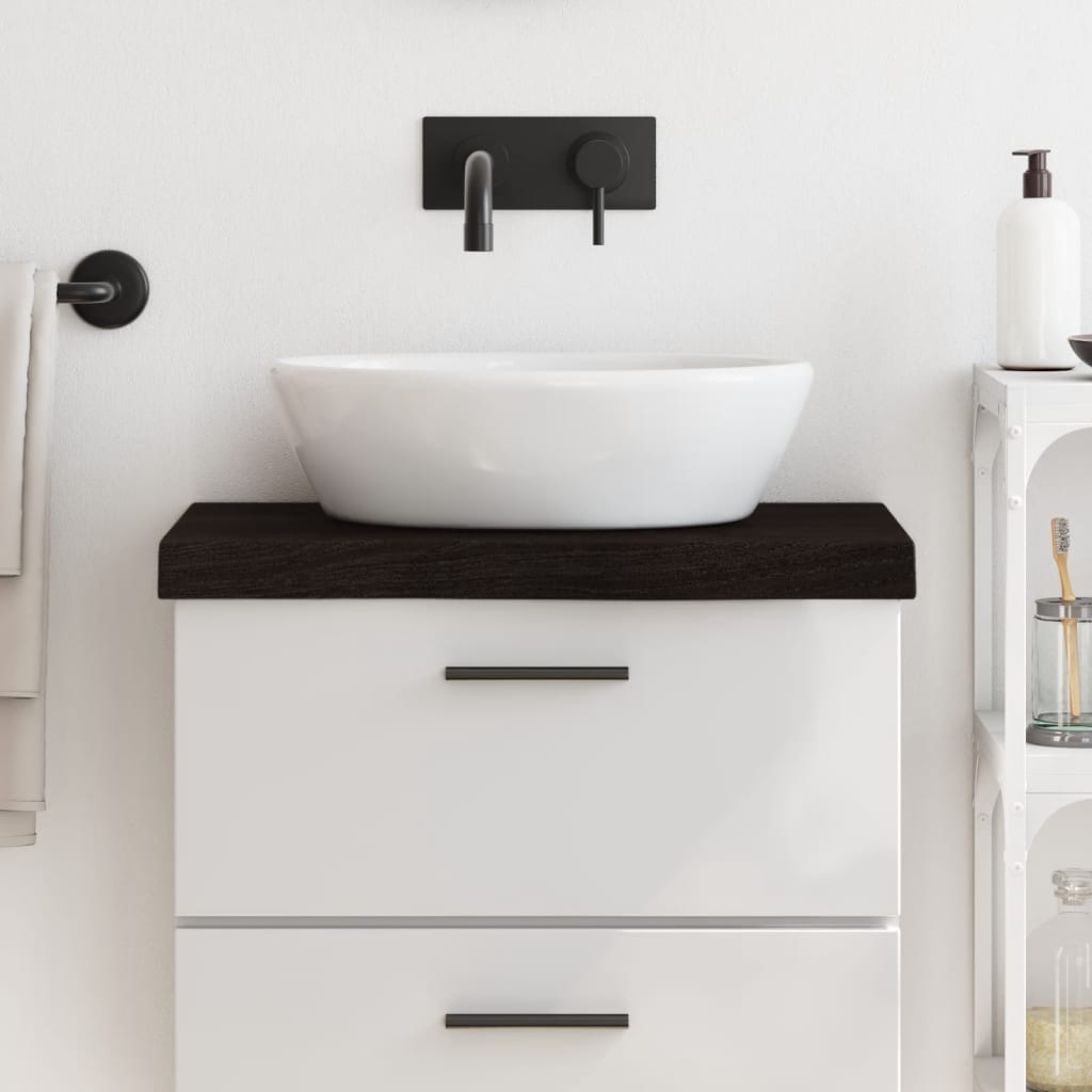 vidaXL Bathroom Countertop Dark Brown 60x40x(2-6) cm Treated Solid Wood