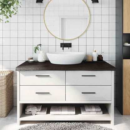 vidaXL Bathroom Countertop Dark Brown 100x60x(2-6) cm Treated Solid Wood