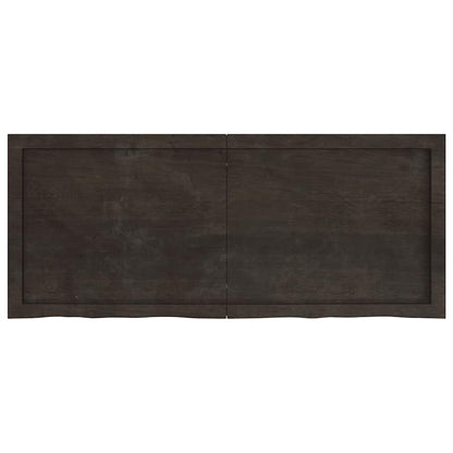 vidaXL Bathroom Countertop Dark Brown 120x50x(2-4) cm Treated Solid Wood