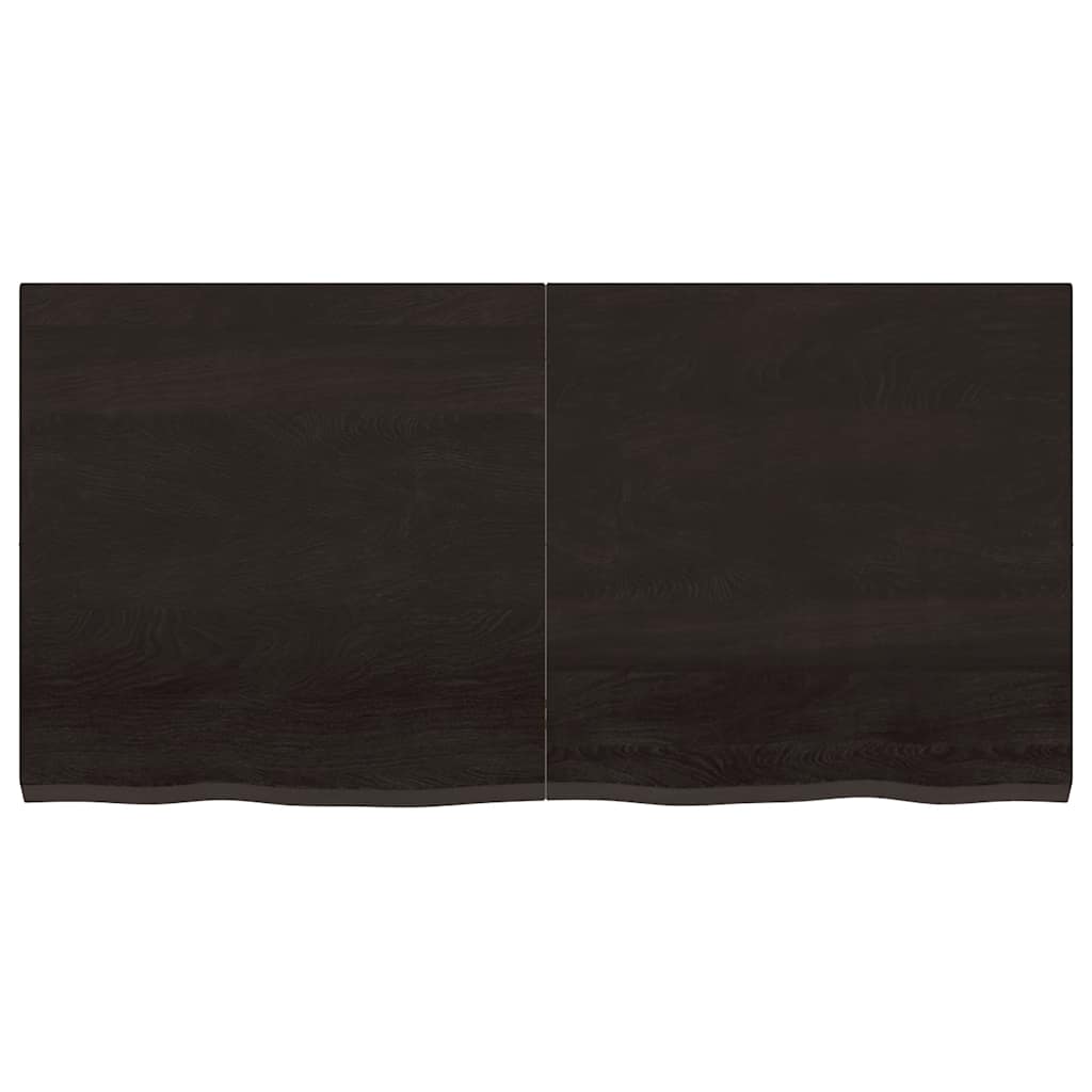 vidaXL Bathroom Countertop Dark Brown 120x60x(2-4) cm Treated Solid Wood