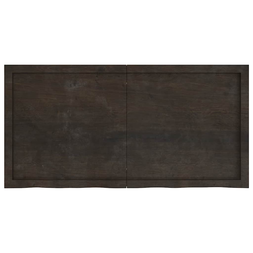 vidaXL Bathroom Countertop Dark Brown 120x60x(2-6) cm Treated Solid Wood