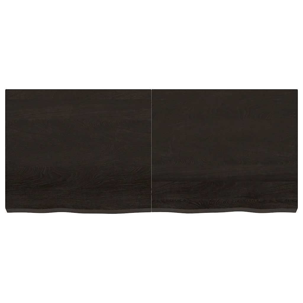 vidaXL Bathroom Countertop Dark Brown 140x60x(2-6) cm Treated Solid Wood