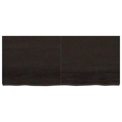 vidaXL Bathroom Countertop Dark Brown 140x60x(2-6) cm Treated Solid Wood