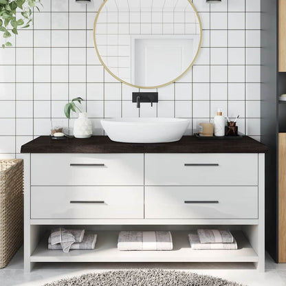 vidaXL Bathroom Countertop Dark Brown 160x60x(2-6) cm Treated Solid Wood