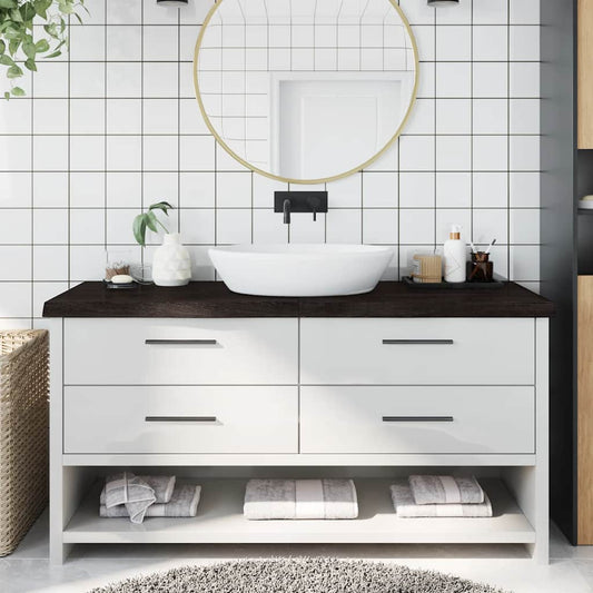 vidaXL Bathroom Countertop Dark Brown 160x60x(2-6) cm Treated Solid Wood