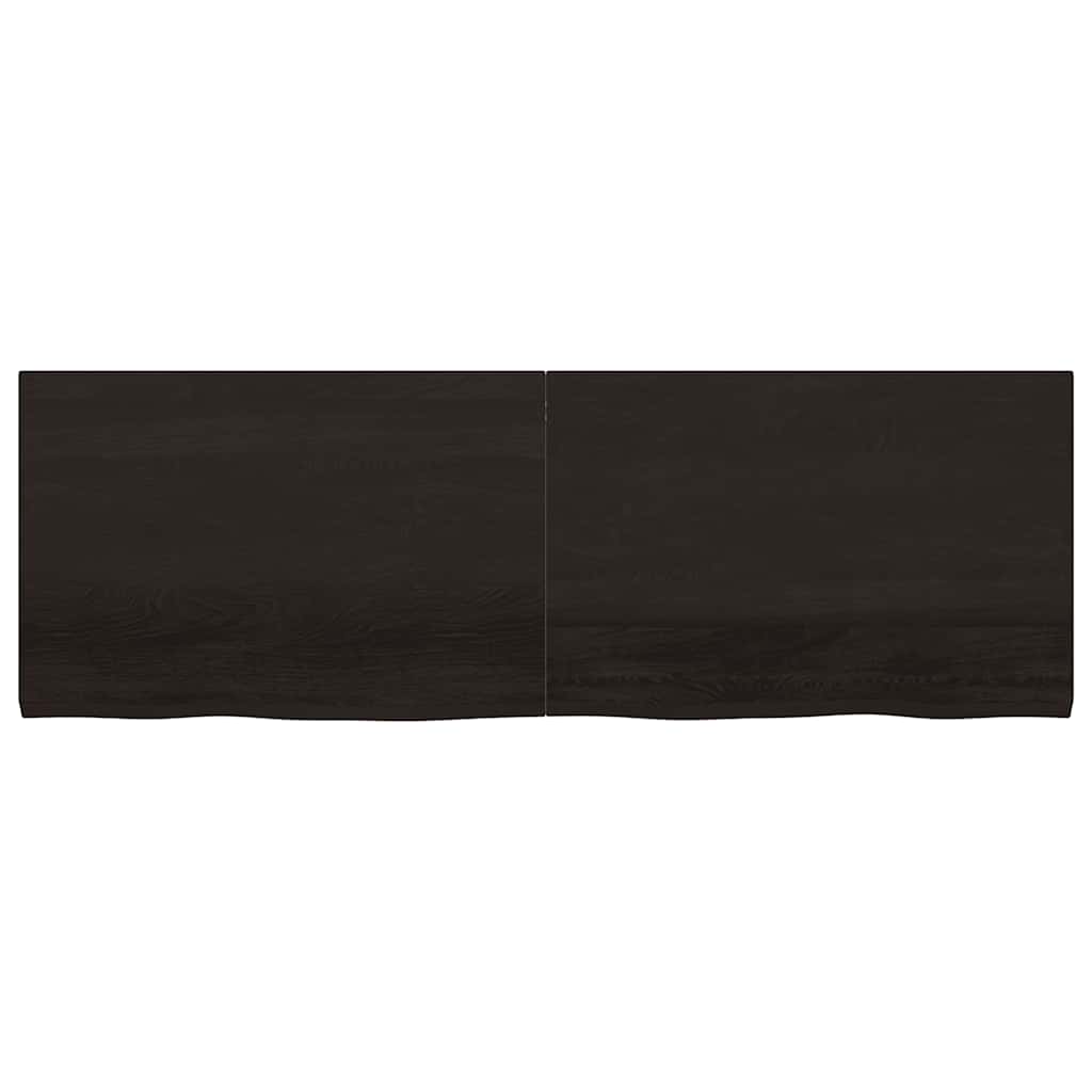 vidaXL Bathroom Countertop Dark Brown 180x60x(2-4) cm Treated Solid Wood
