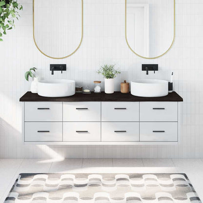 vidaXL Bathroom Countertop Dark Brown 180x60x(2-4) cm Treated Solid Wood