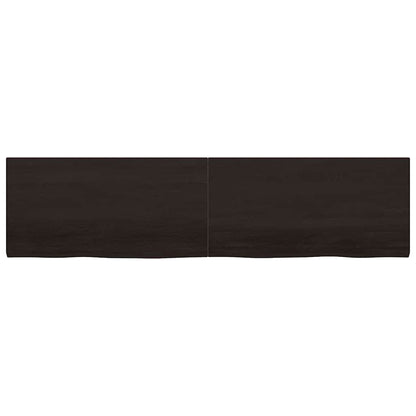 vidaXL Bathroom Countertop Dark Brown 200x50x(2-4) cm Treated Solid Wood