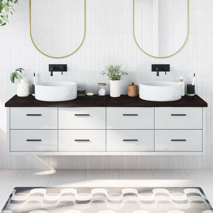 vidaXL Bathroom Countertop Dark Brown 200x50x(2-4) cm Treated Solid Wood