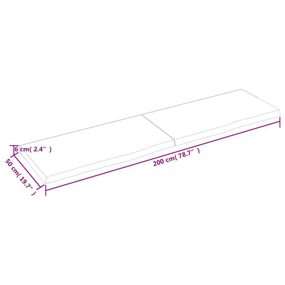 vidaXL Bathroom Countertop Dark Brown 200x50x(2-6) cm Treated Solid Wood