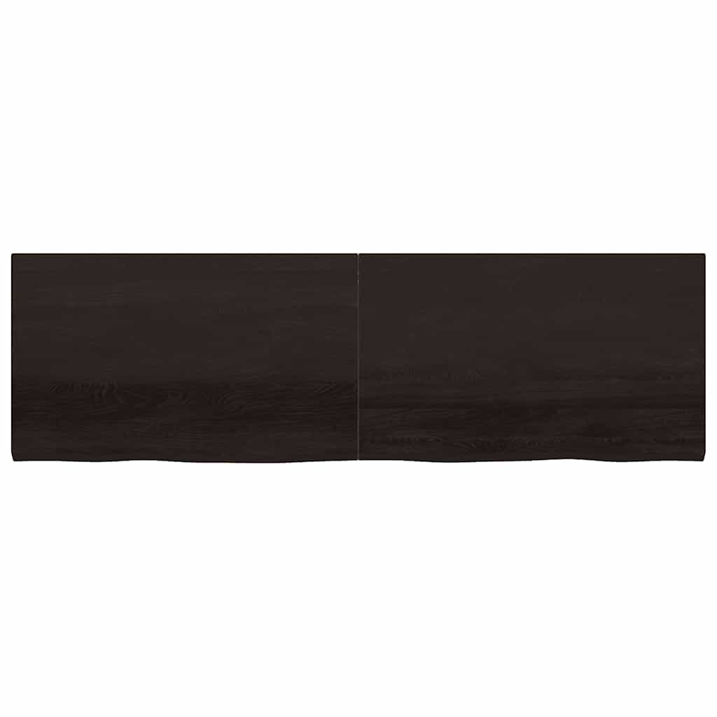 vidaXL Bathroom Countertop Dark Brown 200x60x(2-4) cm Treated Solid Wood