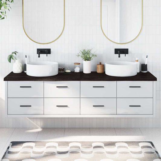 vidaXL Bathroom Countertop Dark Brown 200x60x(2-4) cm Treated Solid Wood