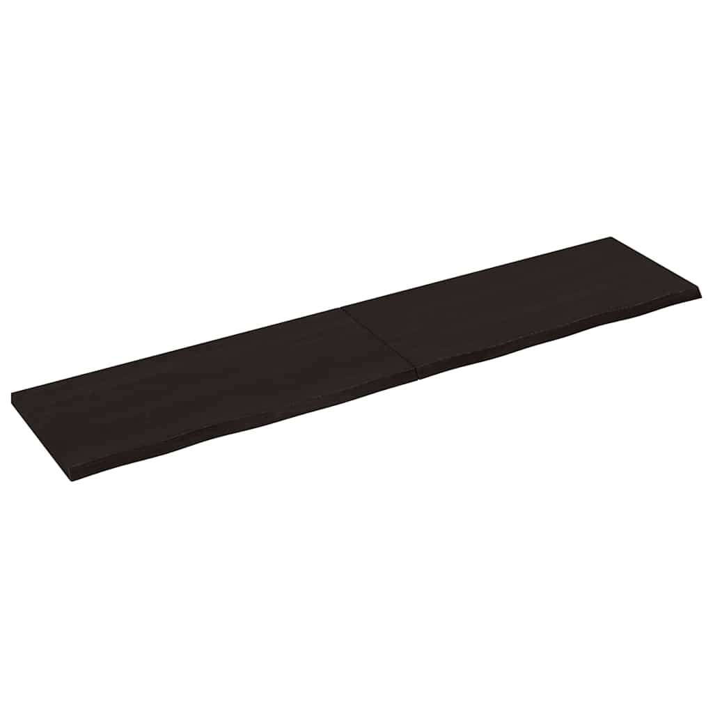 vidaXL Bathroom Countertop Dark Brown 220x50x(2-4) cm Treated Solid Wood
