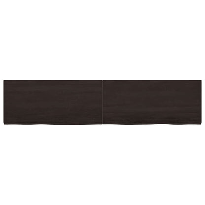 vidaXL Bathroom Countertop Dark Brown 220x50x(2-4) cm Treated Solid Wood