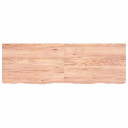vidaXL Table Top Light Brown 120x40x(2-4) cm Treated Solid Wood Oak