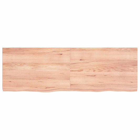 vidaXL Table Top Light Brown 120x40x(2-4) cm Treated Solid Wood Oak
