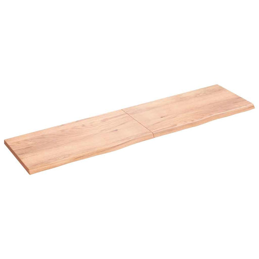 vidaXL Table Top Light Brown 200x50x(2-4) cm Treated Solid Wood Oak