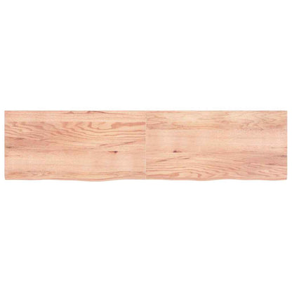 vidaXL Table Top Light Brown 200x50x(2-4) cm Treated Solid Wood Oak
