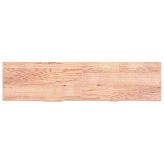 vidaXL Table Top Light Brown 200x50x(2-4) cm Treated Solid Wood Oak