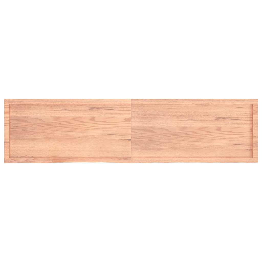 vidaXL Table Top Light Brown 200x50x(2-4) cm Treated Solid Wood Oak