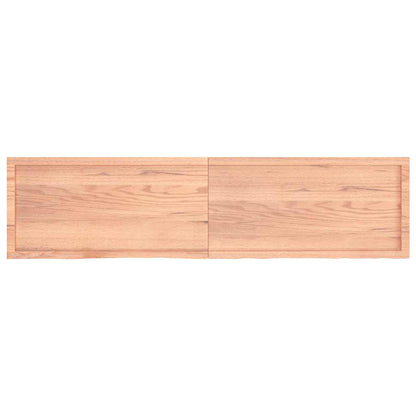 vidaXL Table Top Light Brown 200x50x(2-4) cm Treated Solid Wood Oak