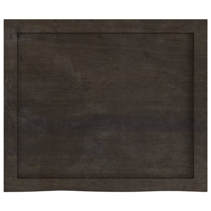 vidaXL Table Top Dark Brown 60x50x(2-4) cm Treated Solid Wood Oak