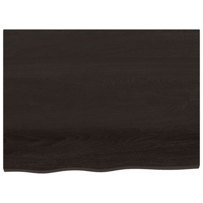 vidaXL Table Top Dark Brown 80x60x(2-6) cm Treated Solid Wood Oak