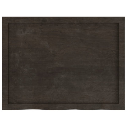 vidaXL Table Top Dark Brown 80x60x(2-6) cm Treated Solid Wood Oak